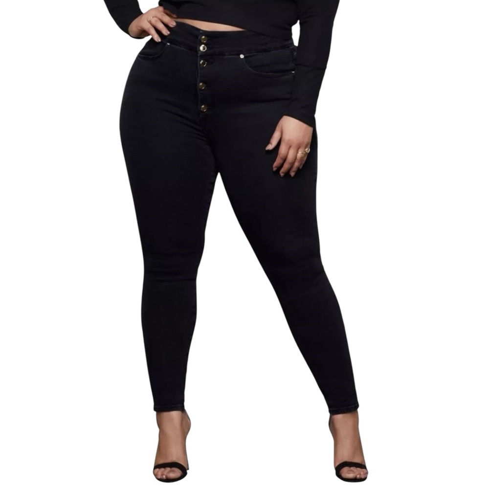 GOOD AMERICAN NWT Skinny High-Rise Black Jeans Size 15 — ABSOLUTELY GORGEOUS!!!